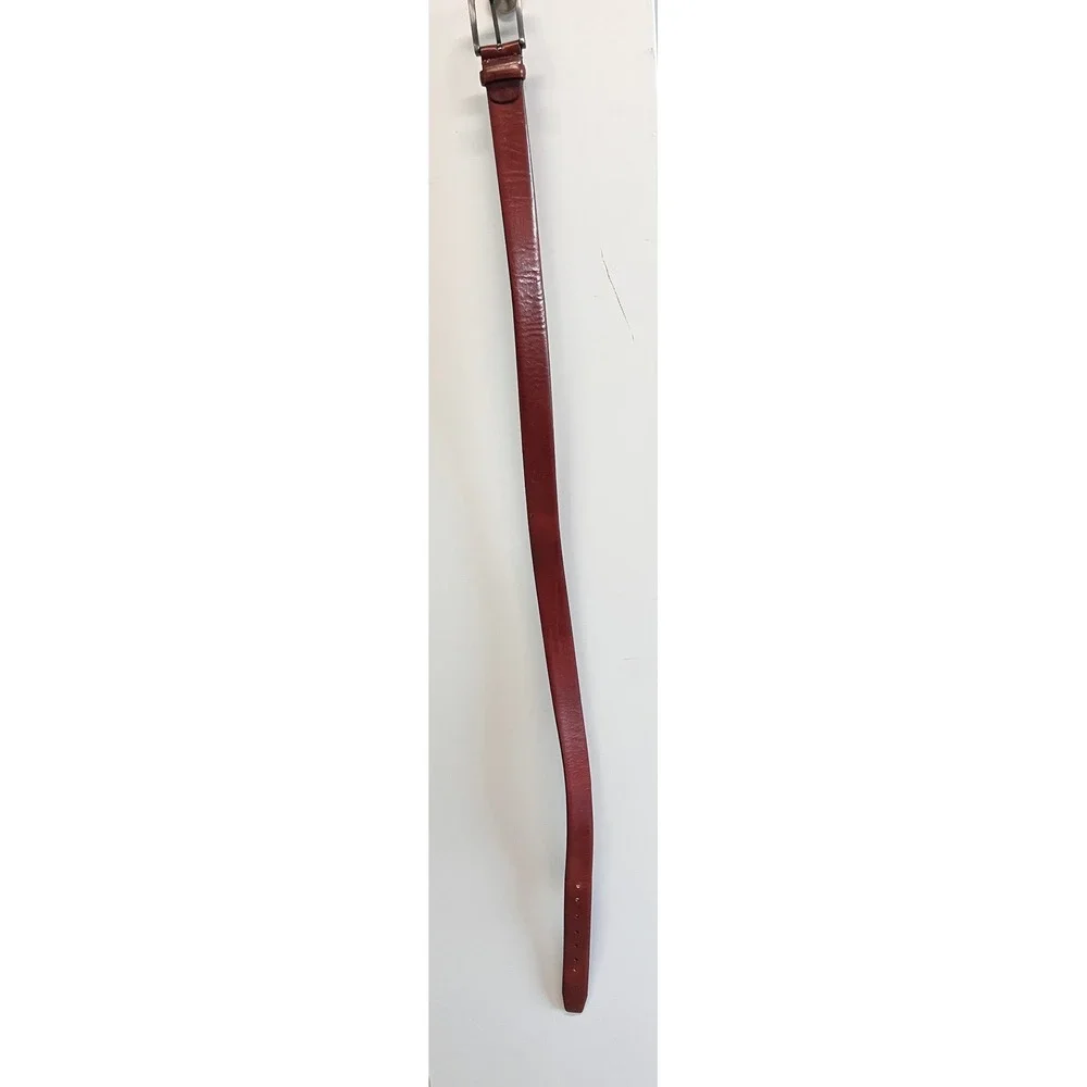 Bosca Mens Brown Full Grain Hand Stained Leather Belt Made in Italy 40 Inch